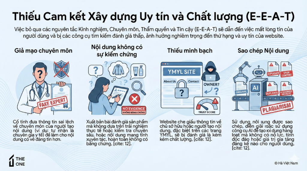 Thiếu Cam kết Xây dựng Uy tín và Chất lượng (E-E-A-T)